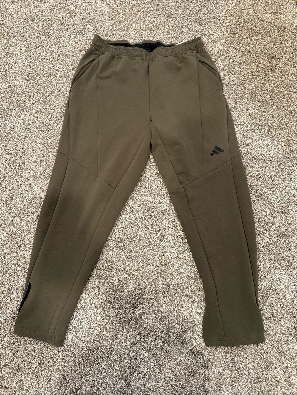 adidas Olive Green Men’s Tapered Athletic Joggers